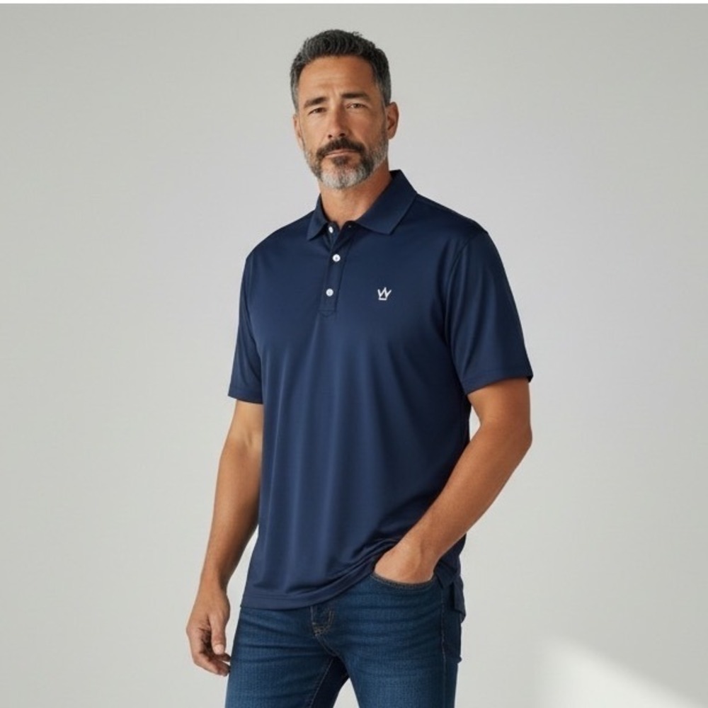 FootJoy FJ Mens Navy Blue Golf Polo Shirt‎ XL Performance DryJoy Tour